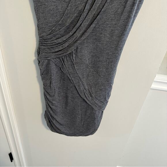 BCBG Gray Ruched Sexy Mini Dress Small - Picture 3 of 9